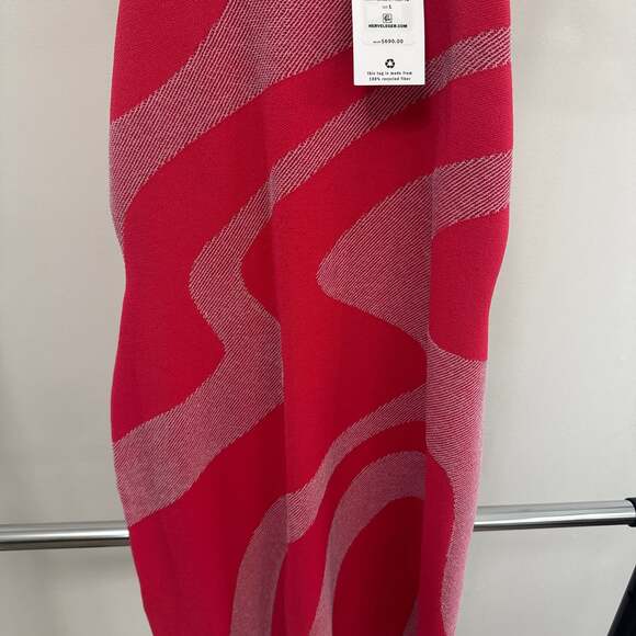 Herve Leger Jacquard-Knit Mini Dress In Coral - 55% Off - Picture 4 of 7